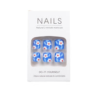 No.306 Blue Flower Toenail Patch 24pcs/Set