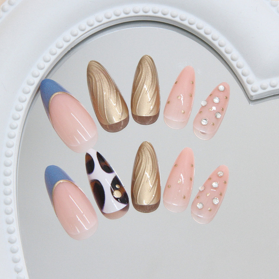 No.F457 Wavy Lines Fingernails Patch 24pcs/Set