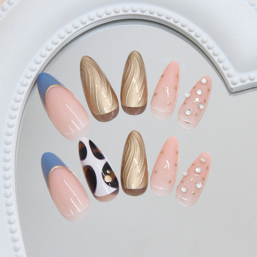No.F457 Wavy Lines Fingernails Patch 24pcs/Set