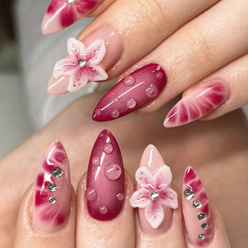 No.F410 3D Flower Fingernails Patch 24pcs/Set