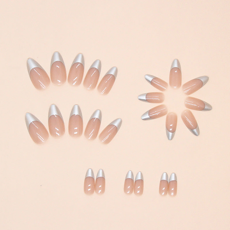 No.F389 Silver Fingernails Patch 24pcs/Set