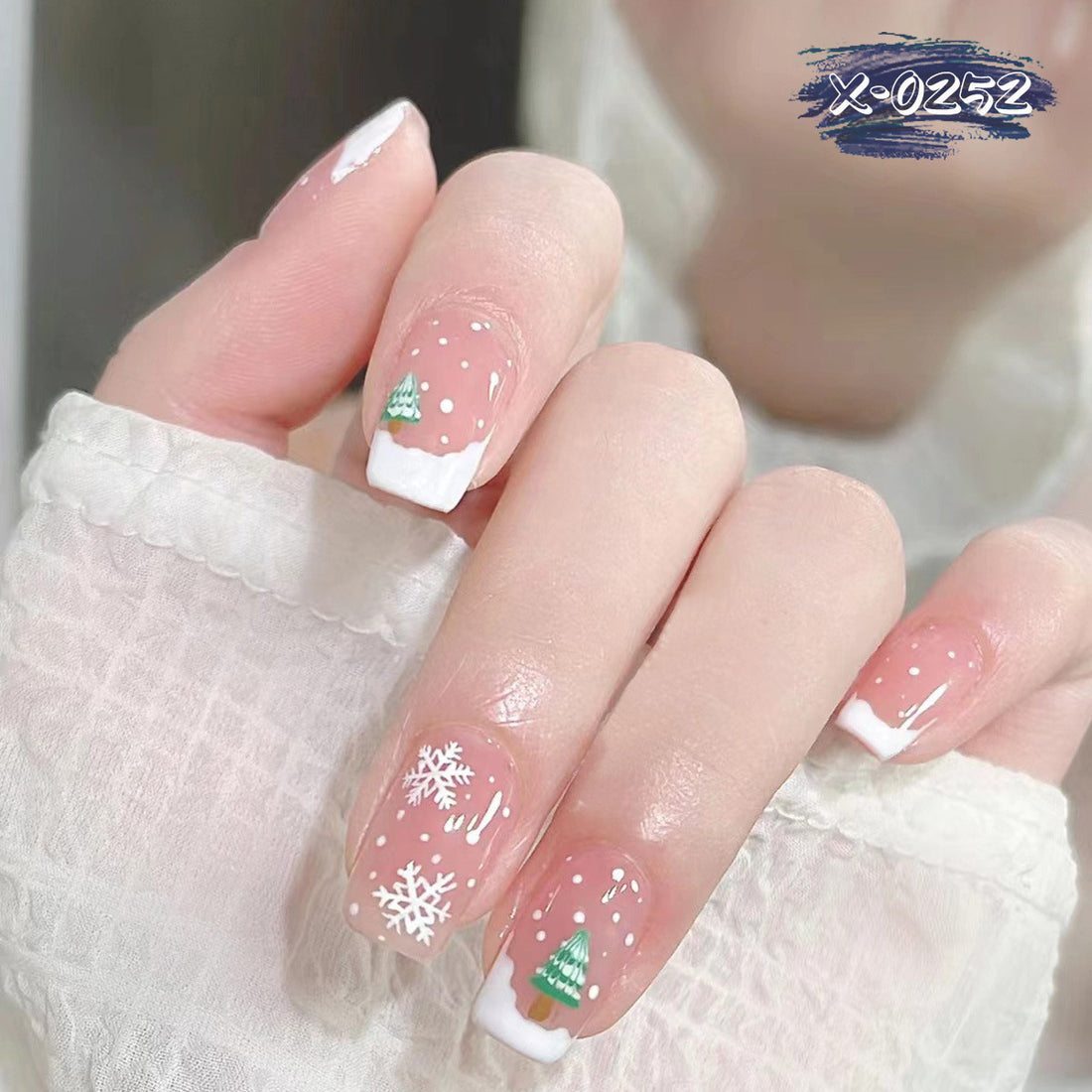 No.CM73 Christmas Snowflake Fingernails Patch 24pcs/Set