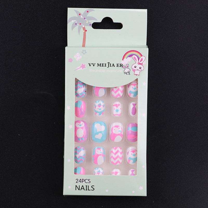 No.KD5 Cute Mini Kids Press on Fingernails 24pcs/Set