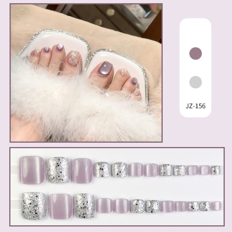 No.605 Light Purple Toenails Patch 24pcs/Set