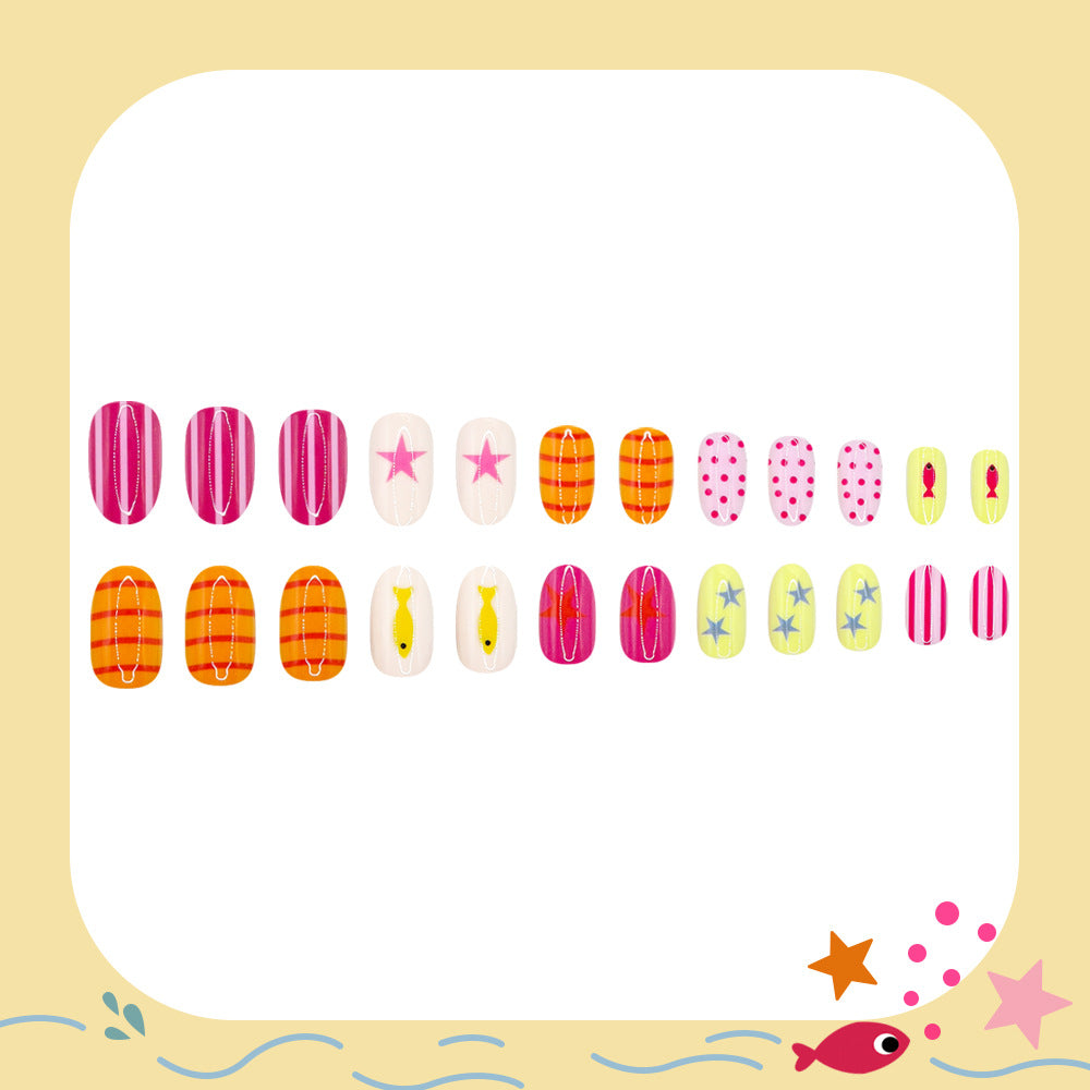 No.BH67 Beach Cute Fingernails Patch 24pcs/Set
