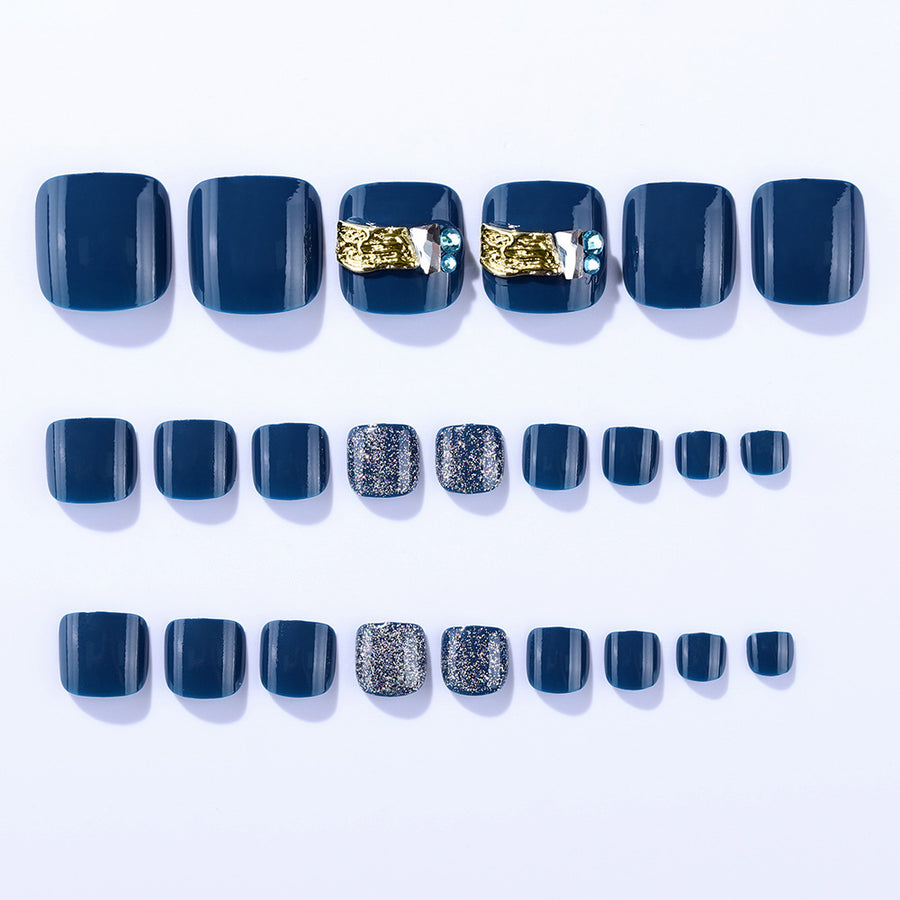 No.51 Blue Hot Toenail 24pcs/Sets