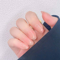 No.F127 Oval Nude Pink Fingernails Patch 24pcs/Set