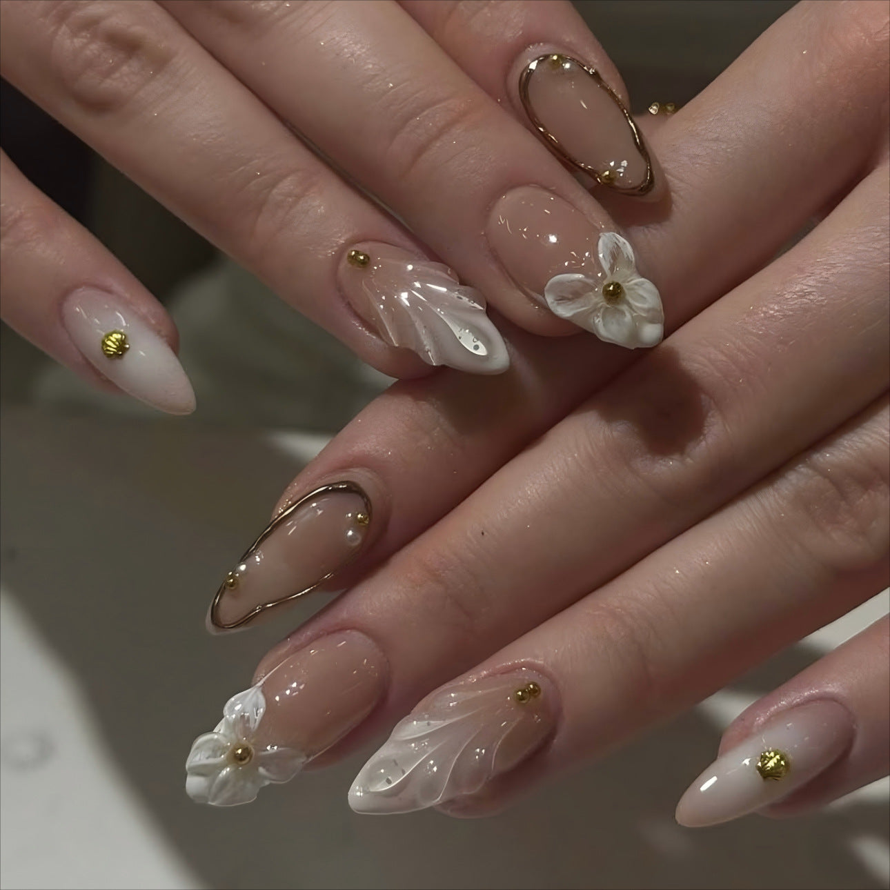 No.F493 White Fingernails Patch 24pcs/Set