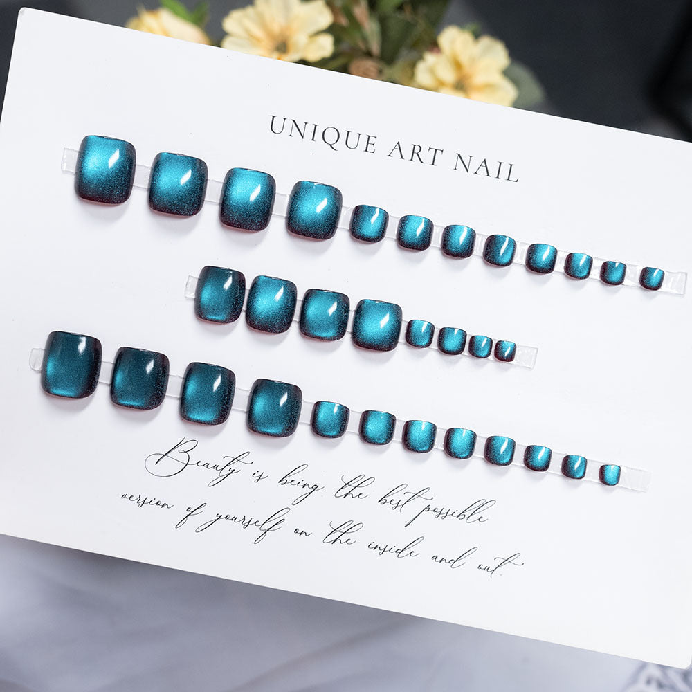 No.701 Blue Cat's Eye Toenails Patch 32pcs/Set