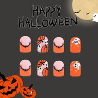 No.AW28 Halloween Cute Pumpkin Ghost Fingernails Patch 24pcs/Set