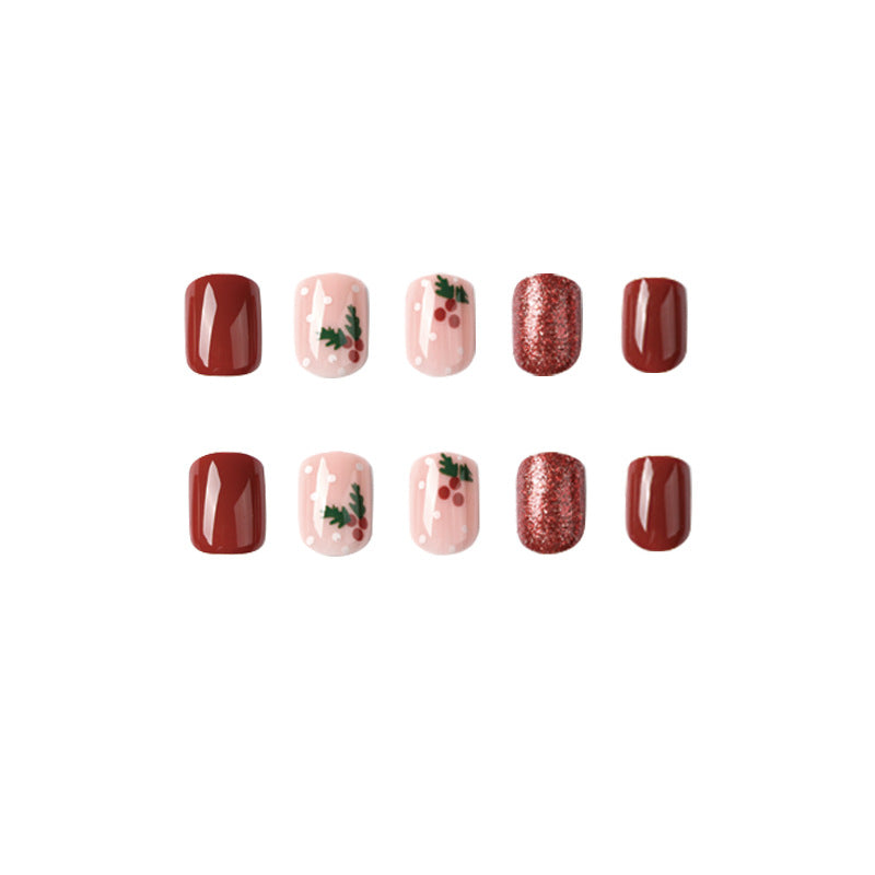 No.CM10 Christmas Leaves Fingernails Patch 24pcs/Set