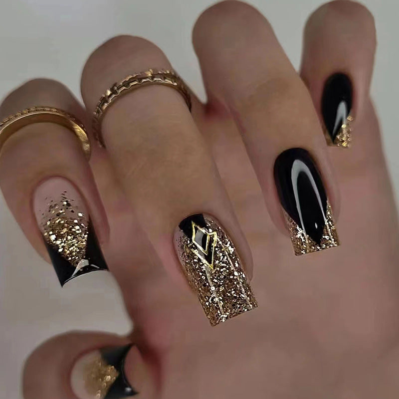 No.F674 Black Fingernails Patch 24pcs/Set