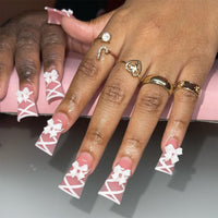 No.VN23 Lace Bow Fingernails Patch 24pcs/Set