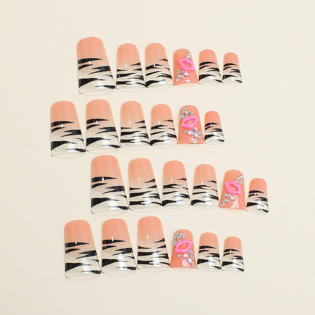 No.VN26 Leopard Fingernails Patch 24pcs/Set