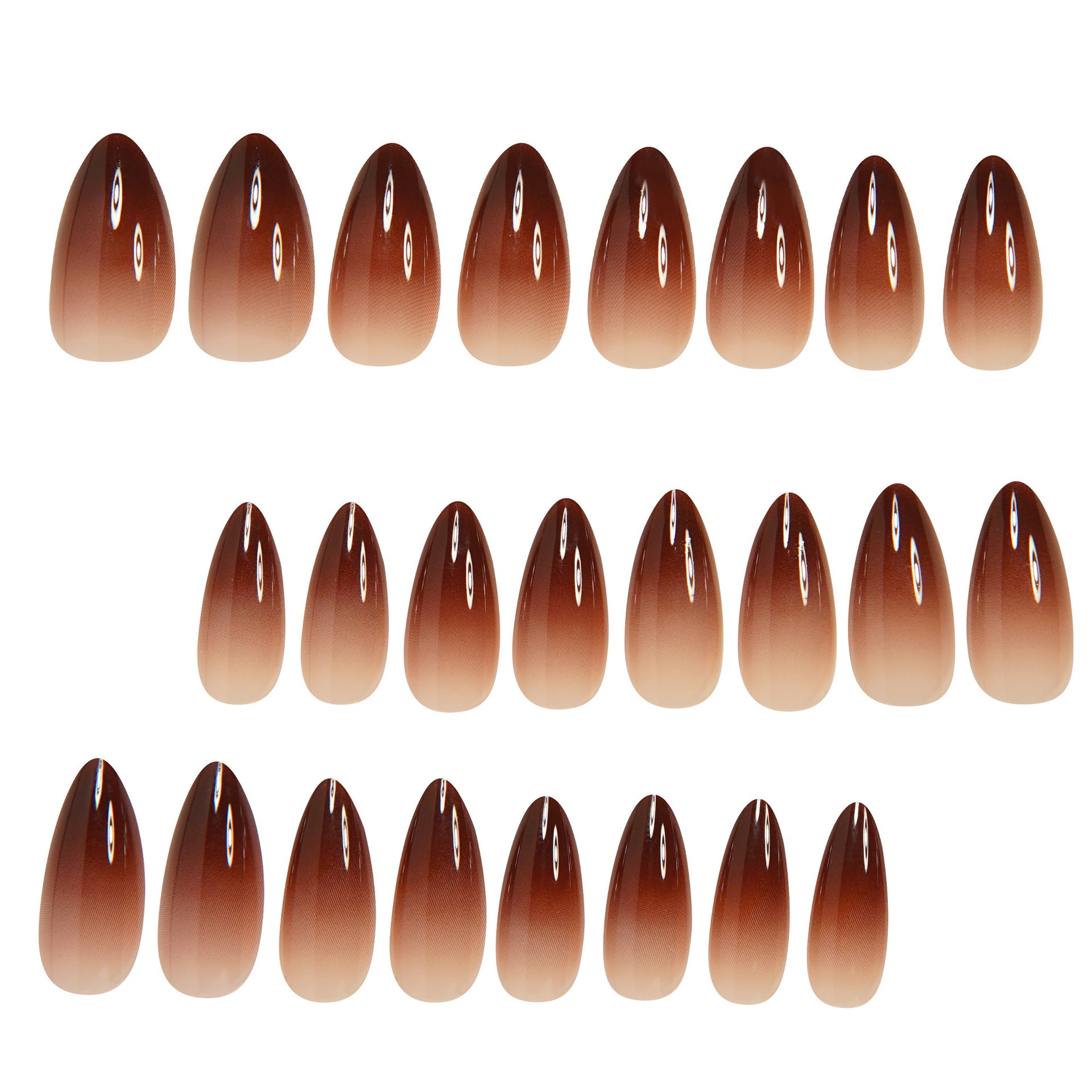 No.F783 Brown Fingernails Patch 24pcs/Set