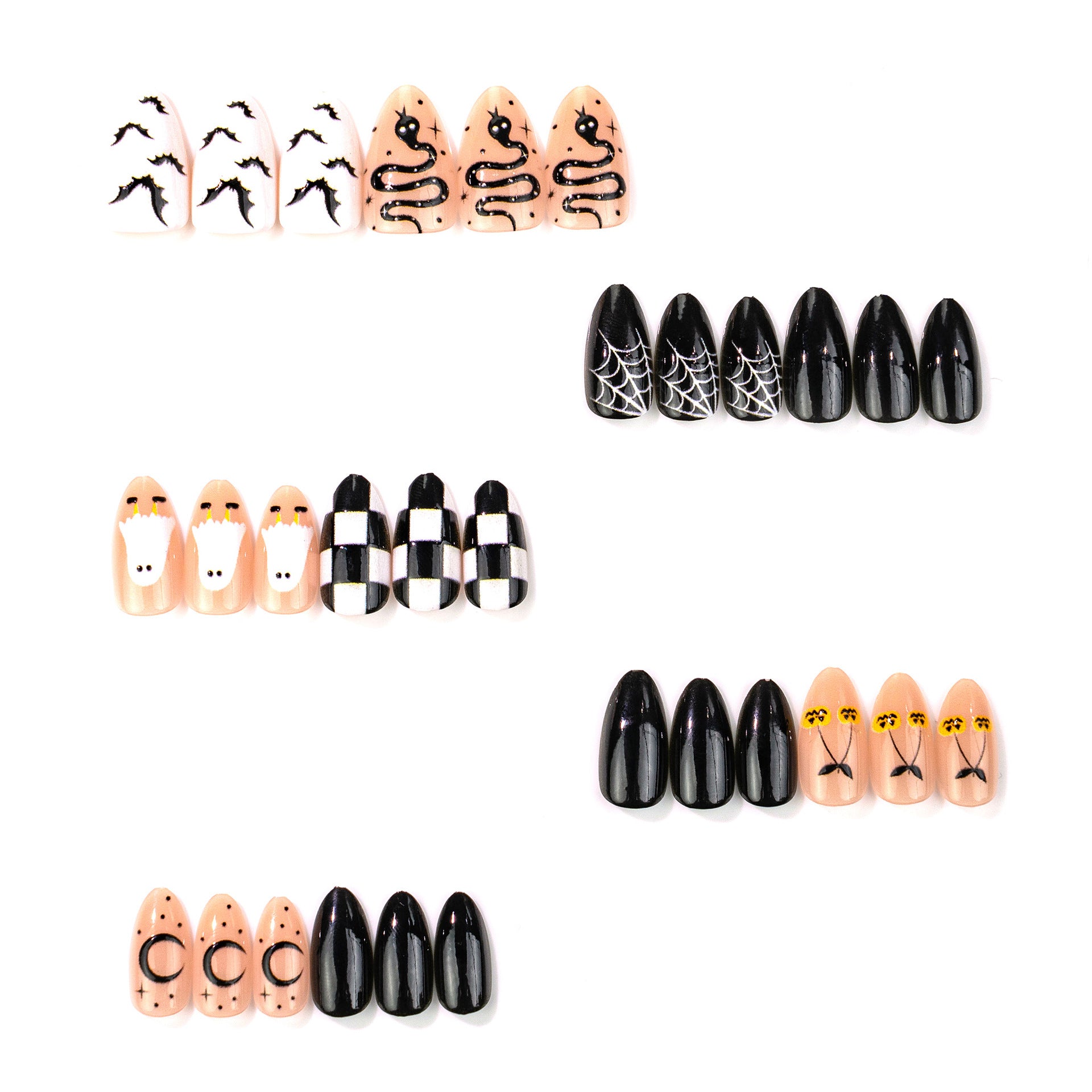 No.AW191 Halloween Painted Pumpkin Fingernails Patch 24pcs/Set