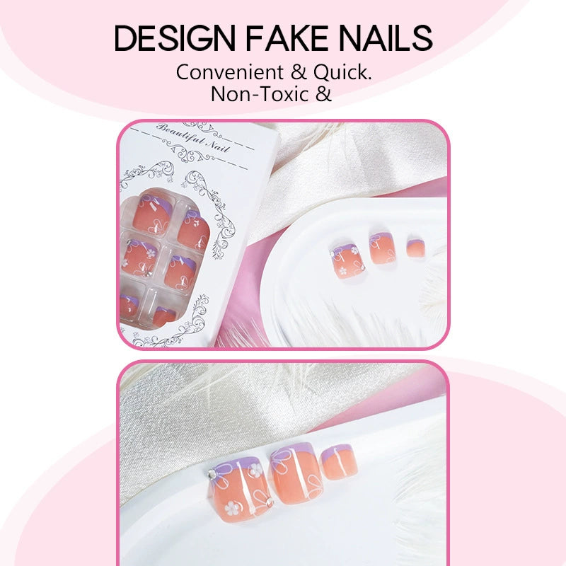 No.442 Flowers Toenails Patch 24pcs/Set