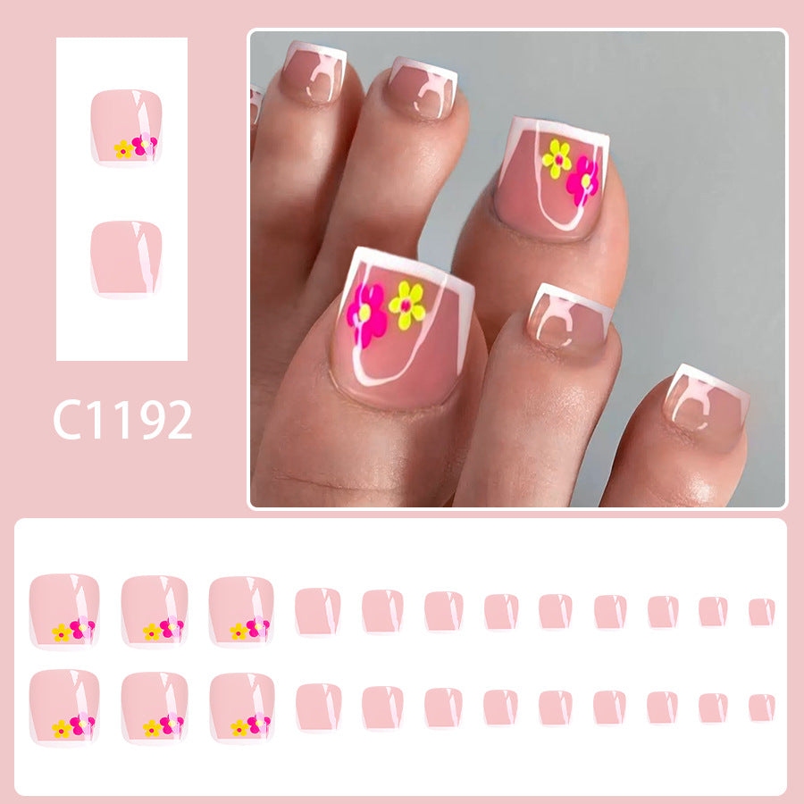 No.639 Colorful Flowers Toenails Patch 24pcs/Set