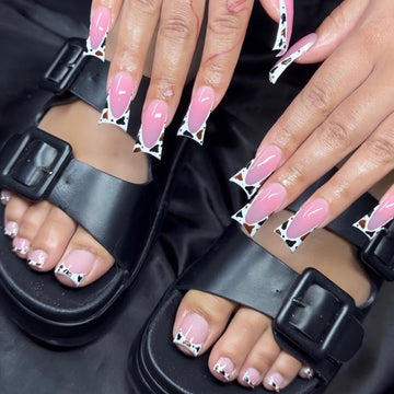No.PSN92 Cow Stripes Hand & Toe Pair Set-48pcs
