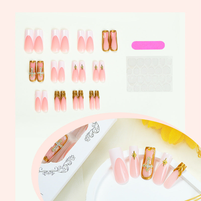 No.F414 Gold Fingernails Patch 24pcs/Set