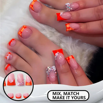 No.PSN159 Orange Hand & Toe Pair Set-48pcs