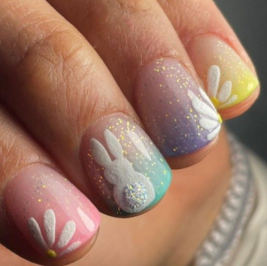 No.ET29 Rabbit Flower Fingernails Patch 24pcs/Set