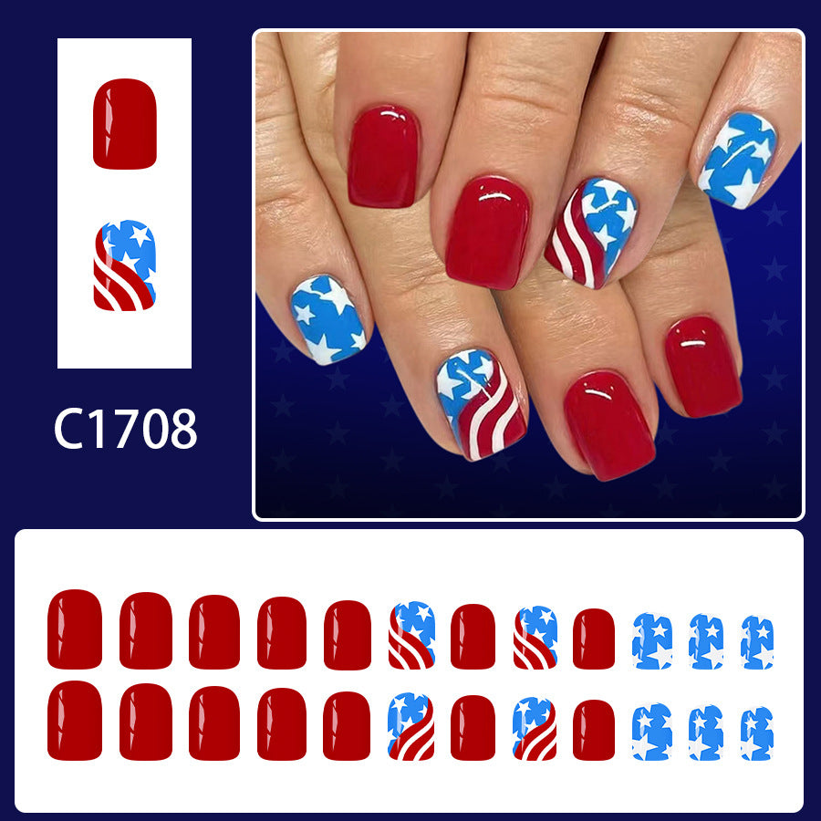 No.JNU36 National Flag Fingernails Patch 24pcs/Set
