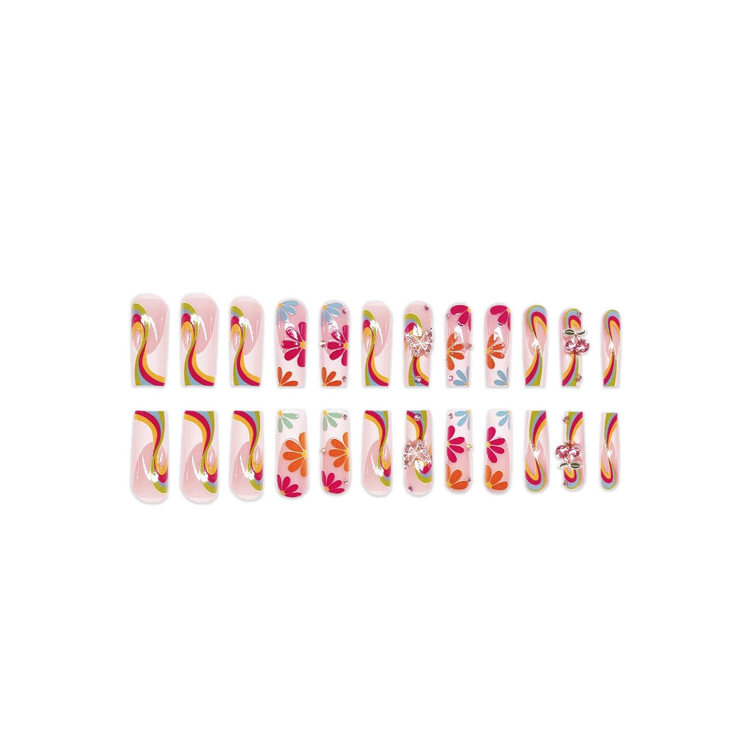 No.F378 Cool Sunflowers Fingernails Patch 24pcs/Set