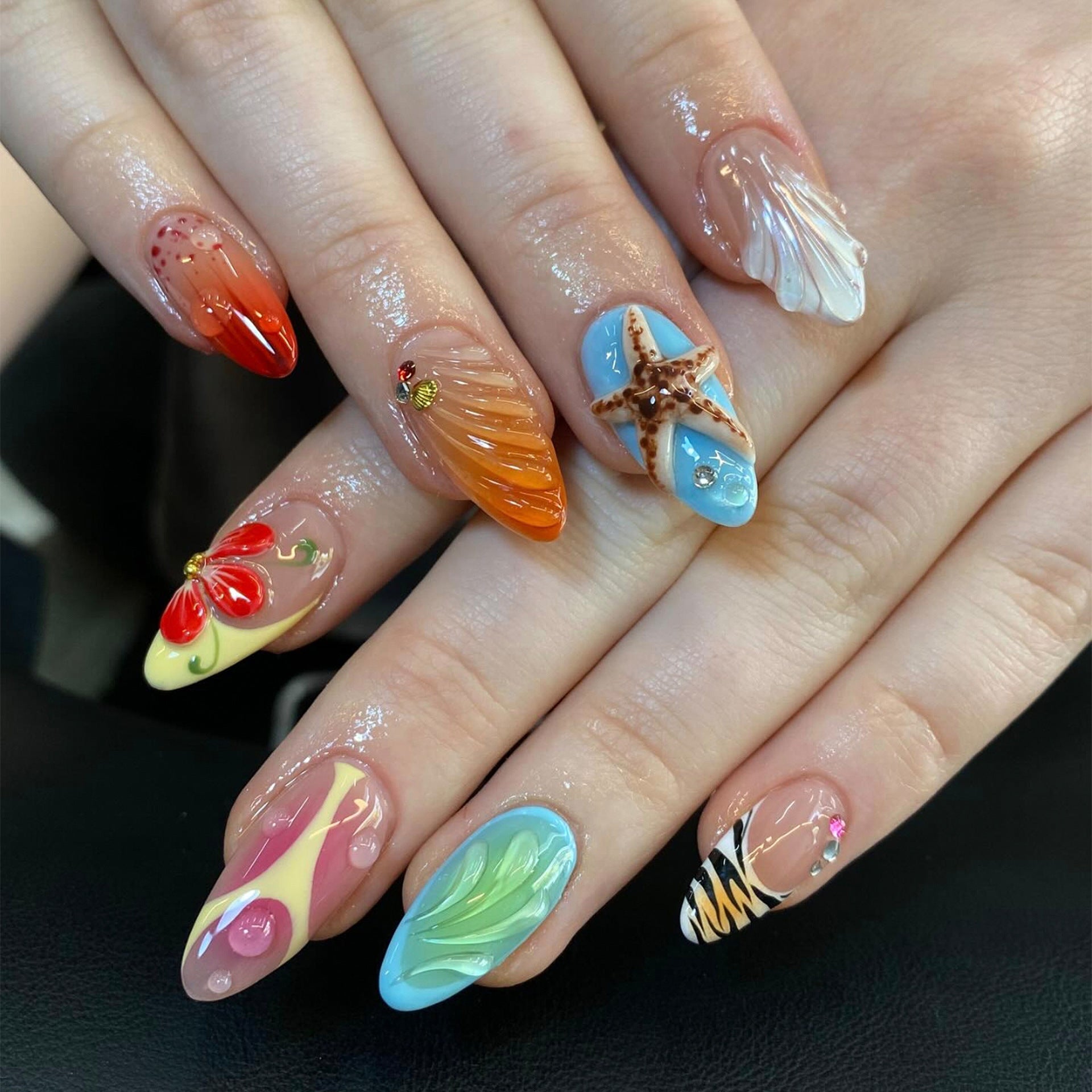 No.BH60 Beach Fingernails Patch 24pcs/Set