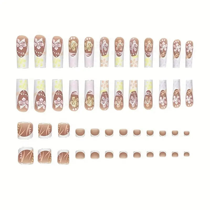 No.PSN15 Flowers Hand & Toe Pair Set-48pcs