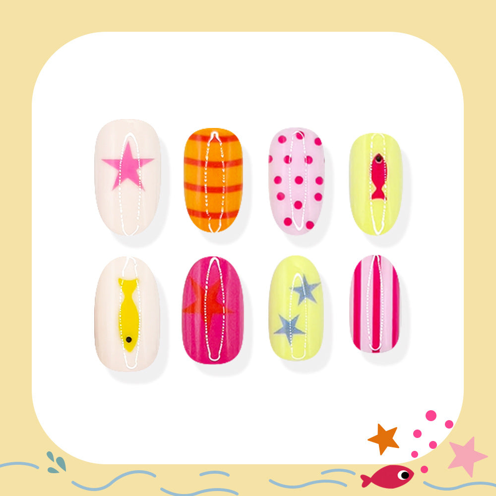 No.BH67 Beach Cute Fingernails Patch 24pcs/Set