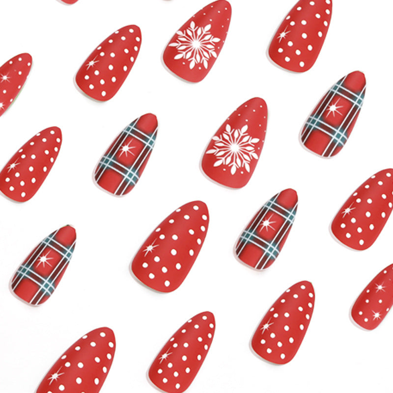 No.CM13 Christmas Polka Dot Snowflakes Fingernails Patch 24pcs/Set