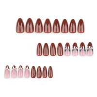 No.CM52 Christmas Brown Fingernails Patch 24pcs/Set