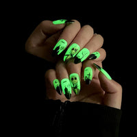 No.AW178 Halloween Green Cat‘s Eye Fingernails Patch 24pcs/Set