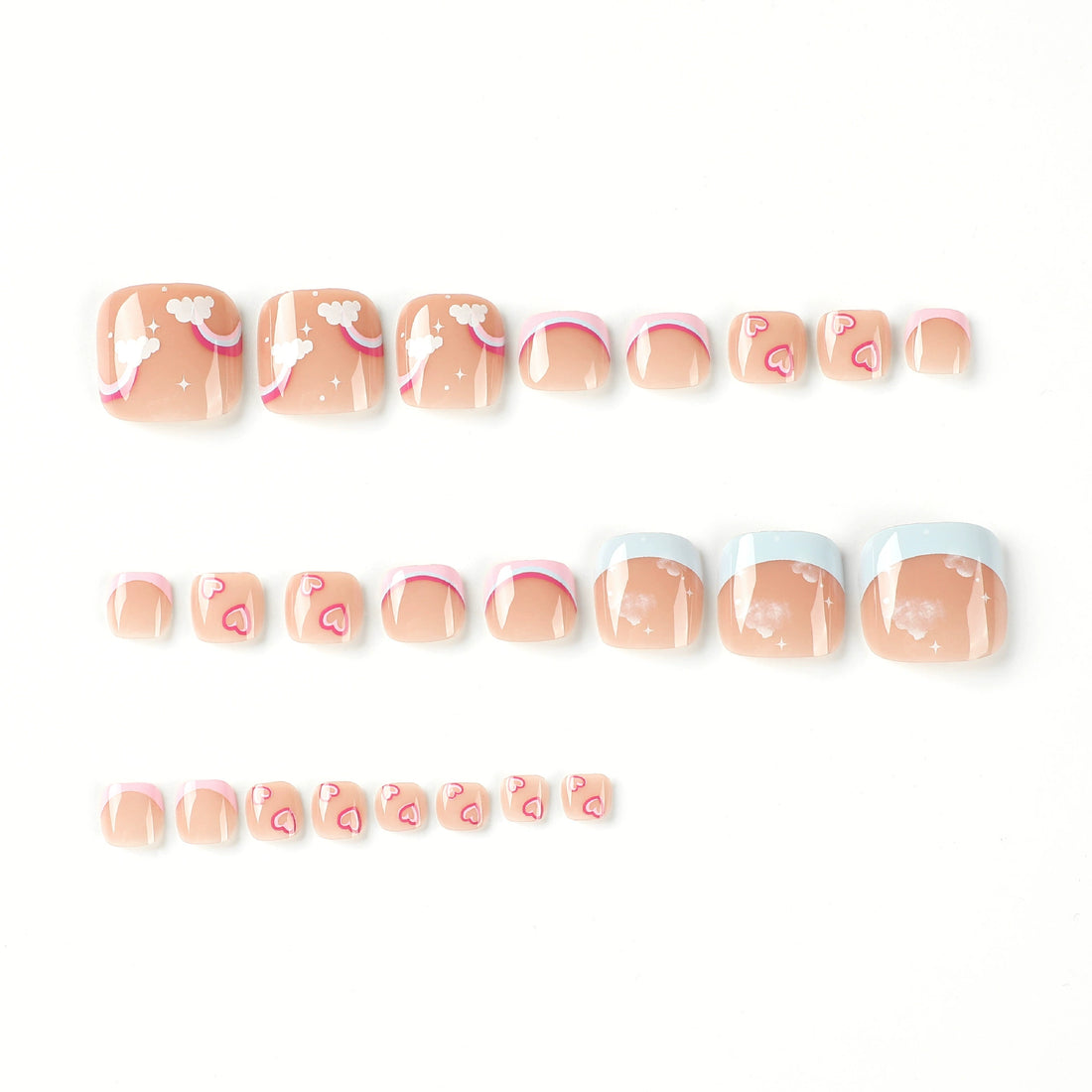 No.PSN62 Multi-colored Clouds Hand & Toe Pair Set-48pcs