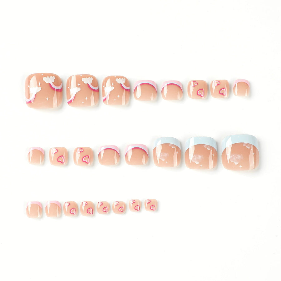 No.PSN62 Multi-colored Clouds Hand & Toe Pair Set-48pcs
