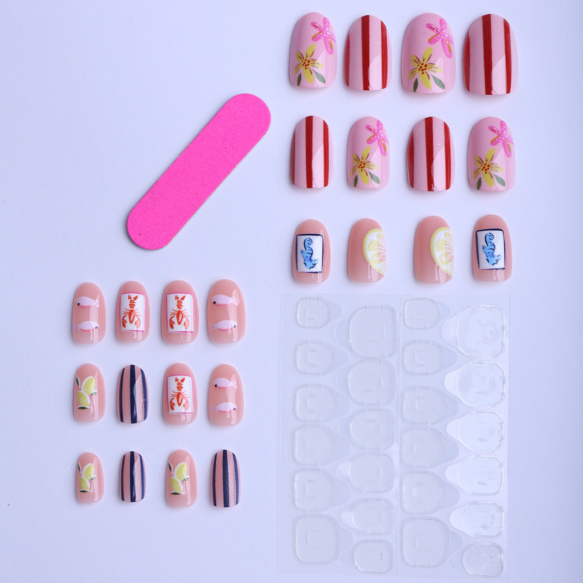No.F648 Flower Fingernails Patch 24pcs/Set