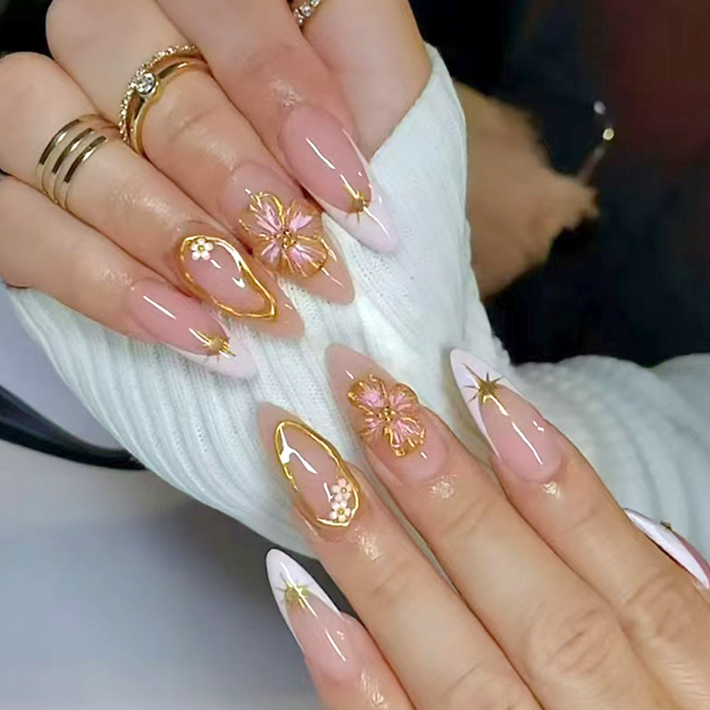No.F527 Golden Yellow Fingernails Patch 24pcs/Set