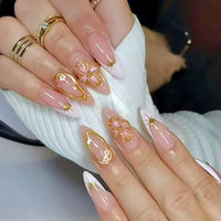 No.F527 Golden Yellow Fingernails Patch 24pcs/Set