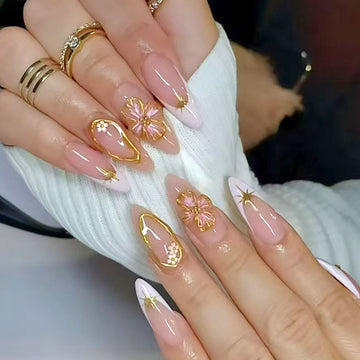 No.F527 Golden Yellow Fingernails Patch 24pcs/Set