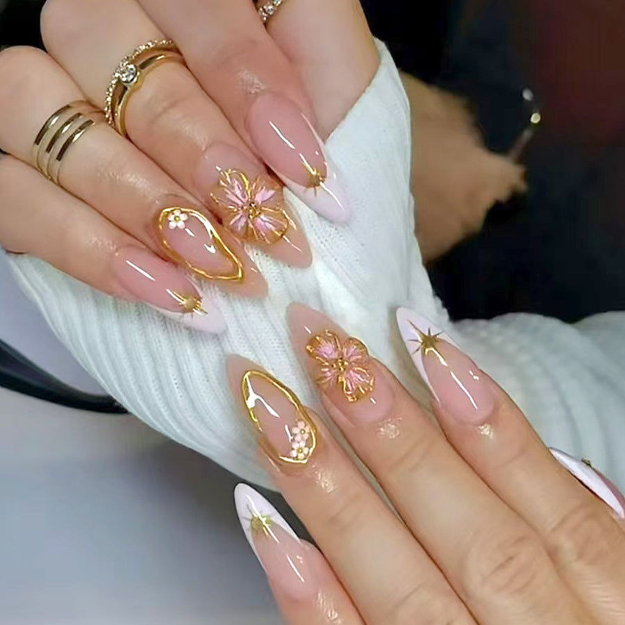No.F527 Golden Yellow Fingernails Patch 24pcs/Set