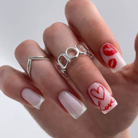 No.VN44 Red Lips Love Fingernails Patch 24pcs/Set