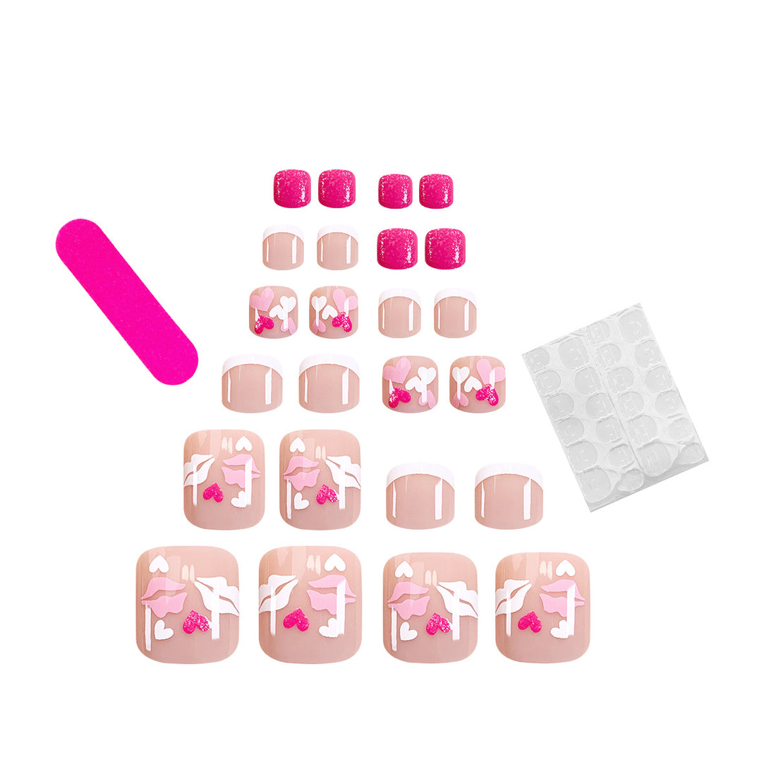 No.545 Lips Heart Toenails Patch 24pcs/Set