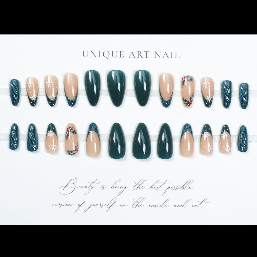 No.F485 Christmas Tree Fingernails Patch 24pcs/Set