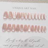 No.F58 Pink Cat's Eye Fingernails Patch 24pcs/Set