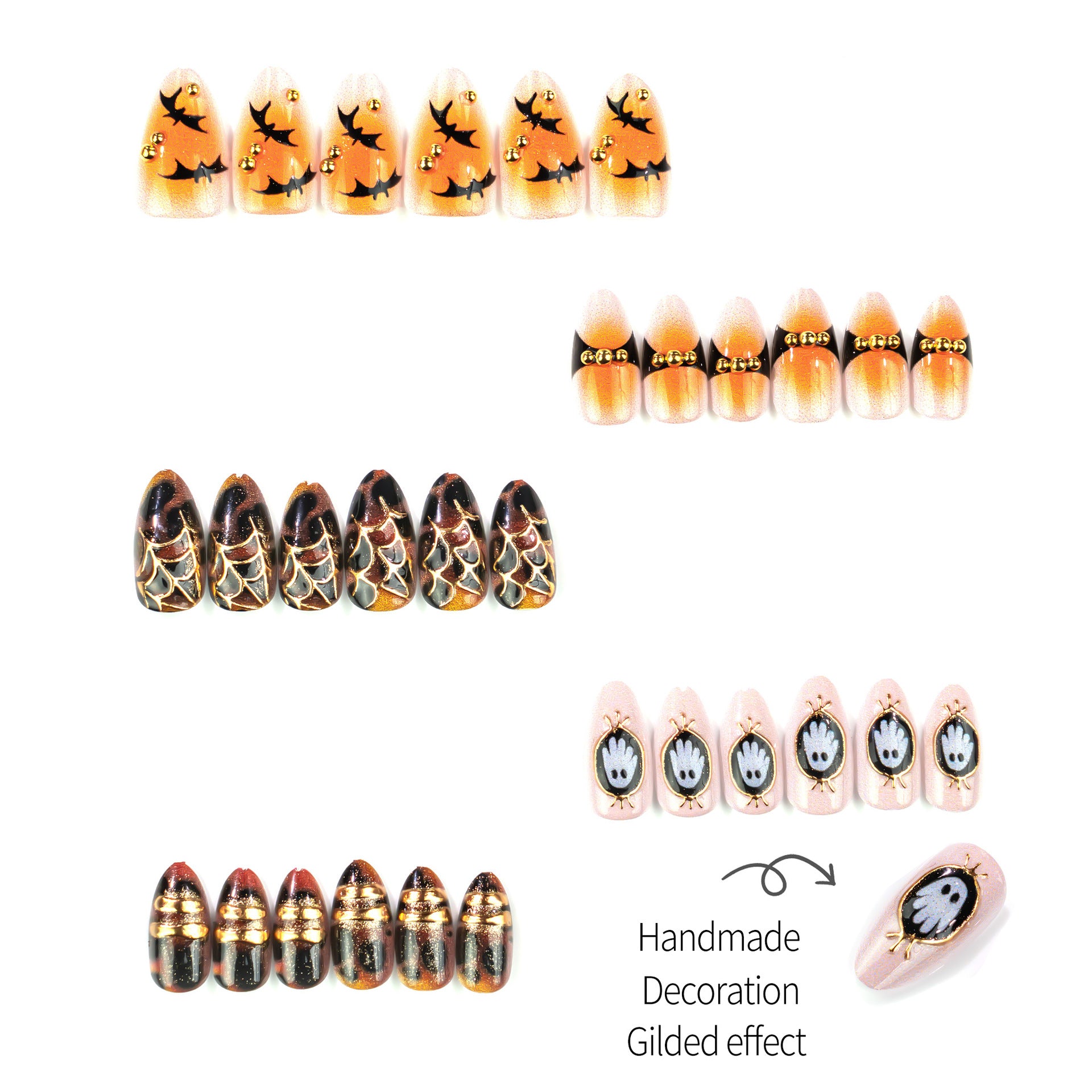 No.AW183 Halloween Ghost Fingernails Patch 24pcs/Set