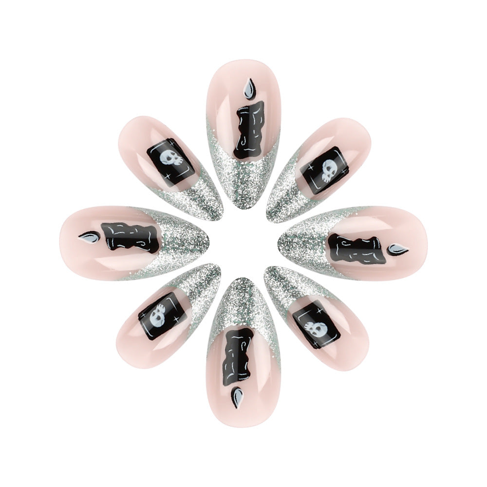 No.AW150 Halloween Dark Spider Fingernails Patch 24pcs/Set