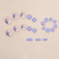 No.262 Romantic Purple Butterfly Toenails Patch 24pcs/Set