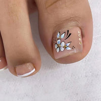 No.184 Ink Ftyle Flower Toenails Patch 24pcs/Set