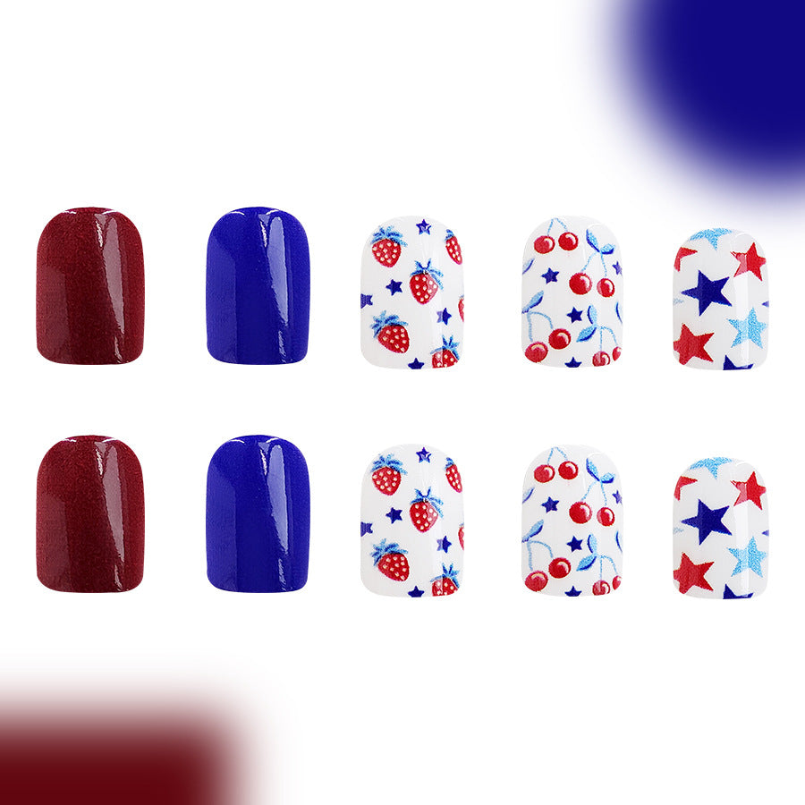 No.JNU29 Strawberry Cherry Fingernails Patch 24pcs/Set